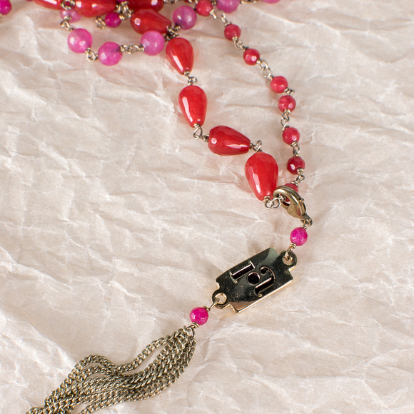 ROSANTICA MILANO RED & PURPLE EVENING NECKLACE | WOMENS - Picture 4 of 4